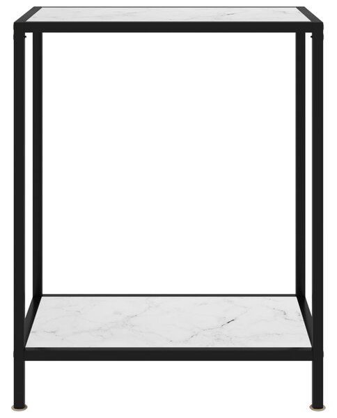 Console Table White 60x35x75 cm Tempered Glass