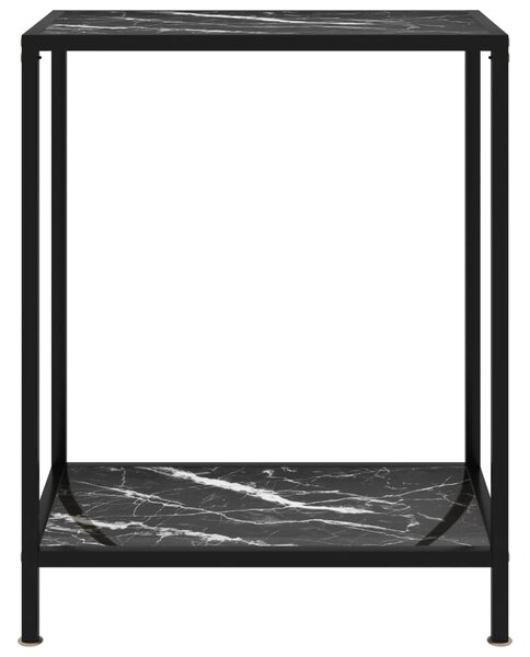 Console Table Black 60x35x75 cm Tempered Glass