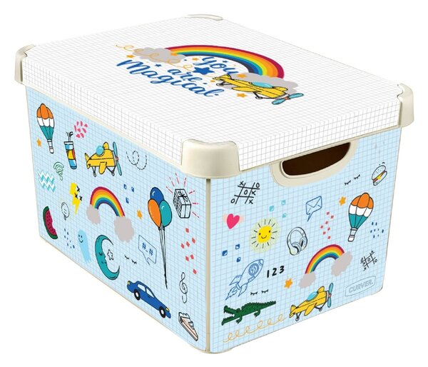 Curver Stockholm Back To School Plastic Deco Storage Box - Multi-Coloured - 22L