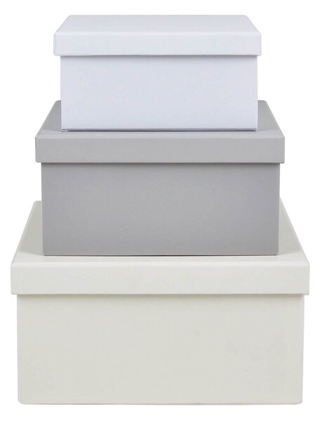 Plain Cardboard Storage Boxes - Set of 3