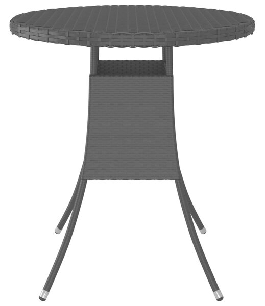 Garden Table Black 70x70x73 cm Poly Rattan