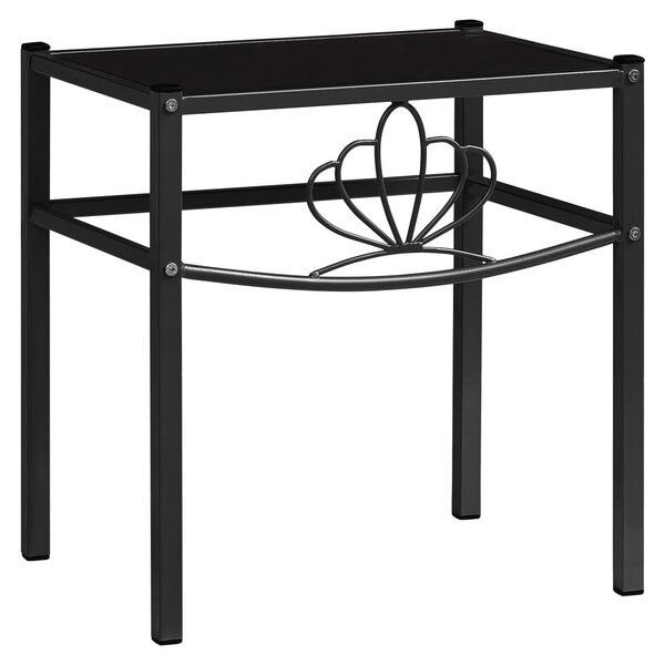 Bedside Cabinet Black 42.5x33x44.5 cm Metal and Glass