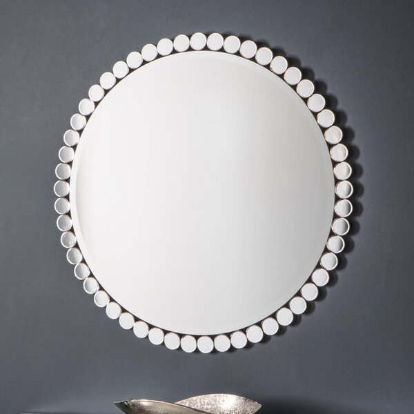 Asha Round Wall Mirror, 90cm Silver