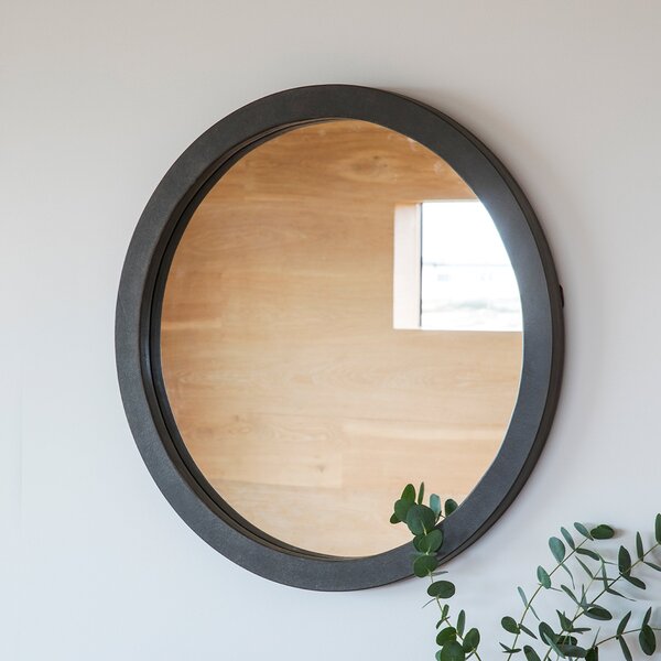 Nikon Round Wall Mirror, 61cm Grey