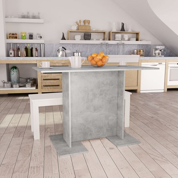 Dining Table Concrete Grey 110x60x75 cm Engineered Wood