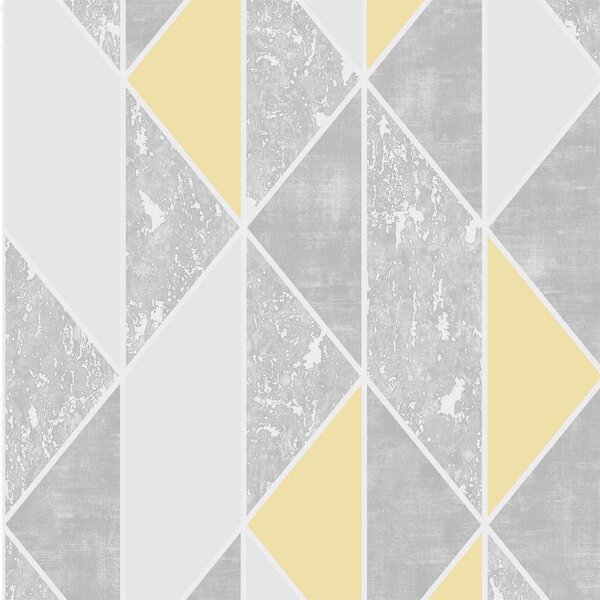 Superfresco Milan Geo Yellow & Grey Wallpaper