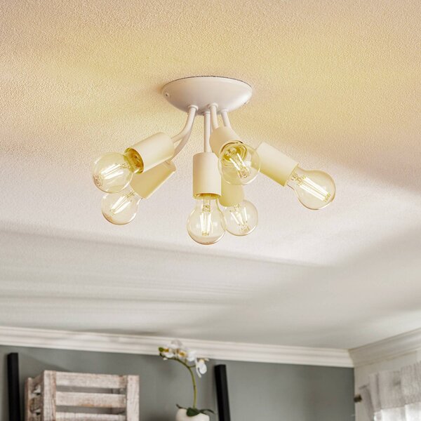 Go socket ceiling lamp, six-bulb, white