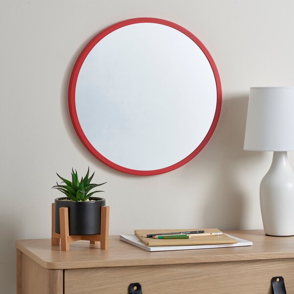 Kid's Elements Round Wall Mirror, 40cm Red