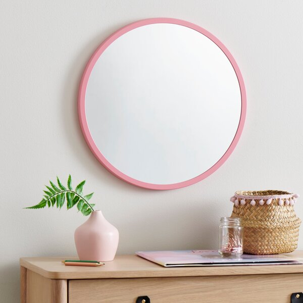 Kid's Elements Round Wall Mirror, 40cm Pink