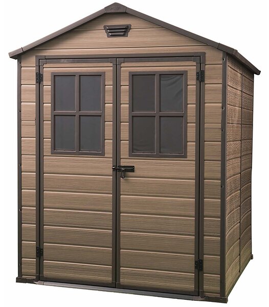 Keter Scala 6 x 8ft Outdoor Garden Apex Storage Shed - Brown