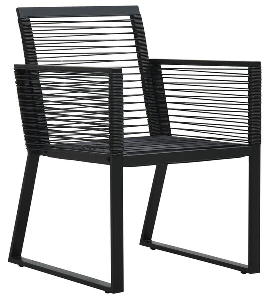 Garden Chairs 2 pcs Black PVC Rattan