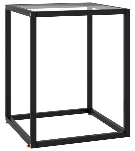 Coffee Table Black with Tempered Glass 40x40x50 cm