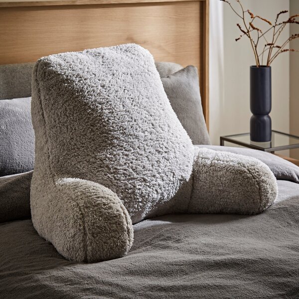 Teddy Bear Grey High Back Cuddle Cushion Grey