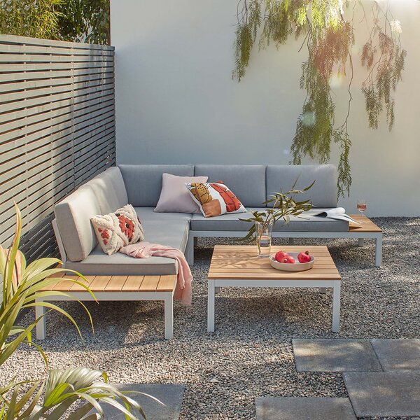 Spirit Metal Garden Corner Sofa Set - Grey
