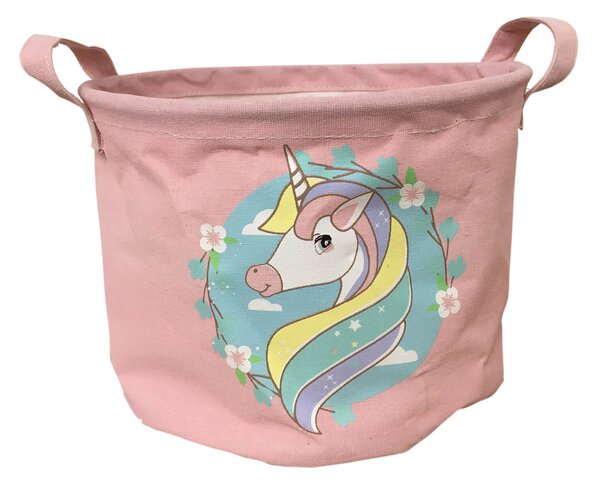 Fabric Toy Storage Basket - Unicorns