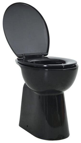 High Rimless Toilet Soft Close 7 cm Higher Ceramic Black