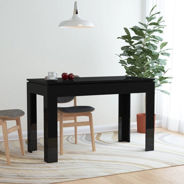 Dining Table High Gloss Black 120x60x76 cm Engineered Wood