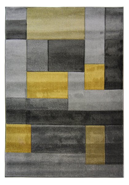 Cosmos Hand Carved Rug Yellow/Grey
