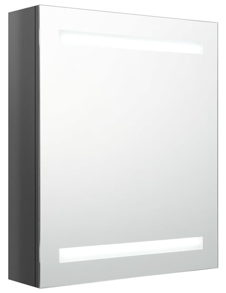 LED Bathroom Mirror Cabinet Shining Grey 50x14x60 cm