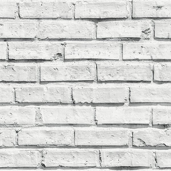 Arthouse White Brick Wipe Clean Wallpaper