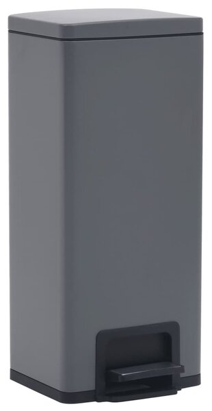 Dustbin with Pedal Anti-fingerprint 30L Grey Stainless Steel