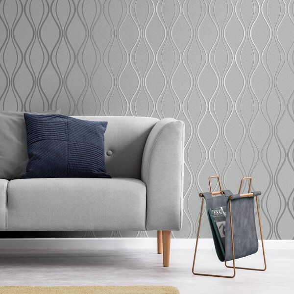 Platinum Rosco Foil Wave Wallpaper