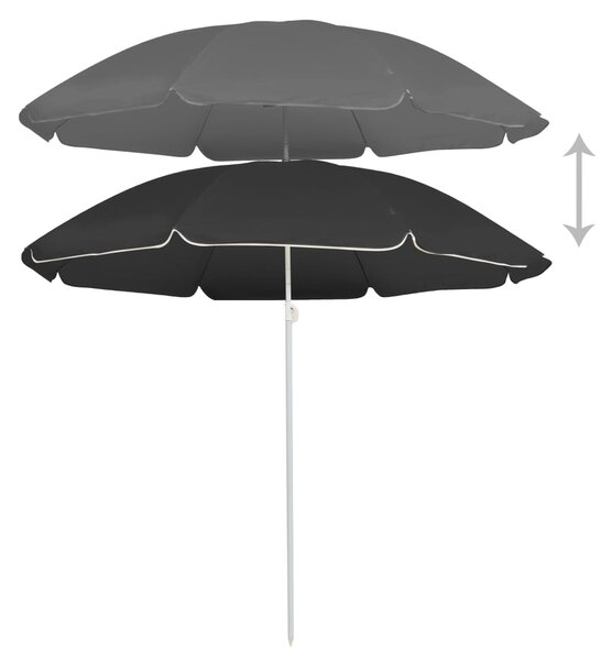 Outdoor Parasol with Steel Pole Anthracite 180 cm