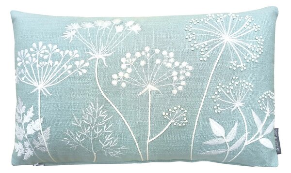 Country Living Meadow Embroidered Cushion - 30x50cm - Duck Egg