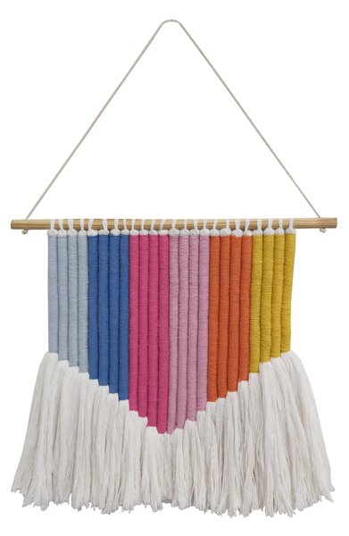Rainbow Striped Wall Hanging Pink/Blue/Yellow