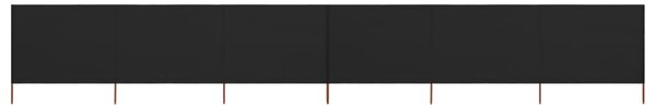 6-panel Wind Screen Fabric 800x80 cm Black