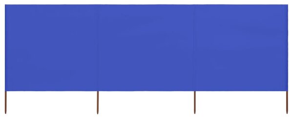 3-panel Wind Screen Fabric 400x80 cm Azure Blue