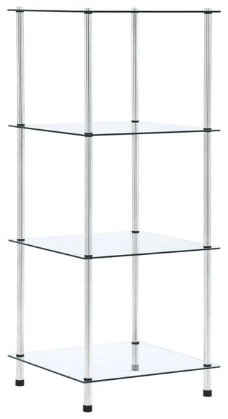 4-Tier Shelf Transparent 40x40x100 cm Tempered Glass