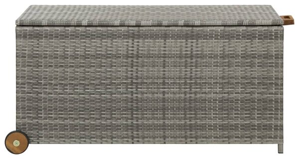 Garden Storage Box Light Grey 120x65x61 cm Poly Rattan