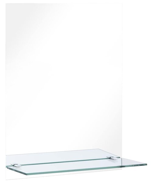 Wall Mirror with Shelf 50x70 cm Tempered Glass