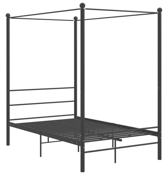 Bed Frame with Canopy without Mattress Black 140x200 cm Metal