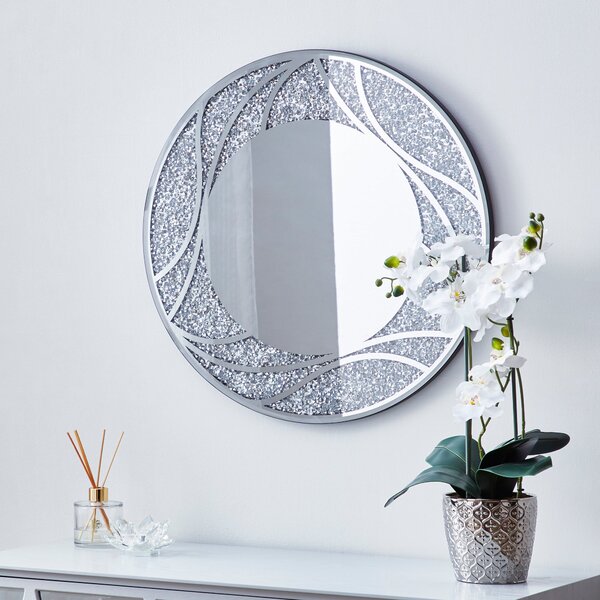Mirage Round Wall Mirror, 60cm Silver