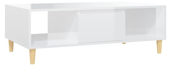 Coffee Table High Gloss White 103.5x60x35 cm Engineered Wood