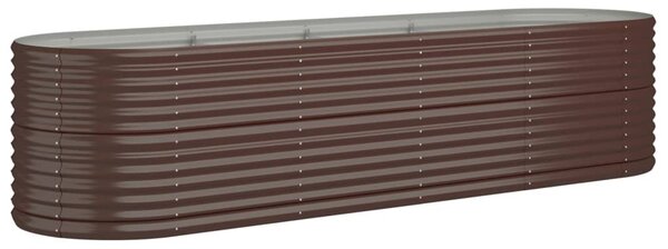 Garden Raised Bed Powder-coated Steel 296x80x68 cm Brown