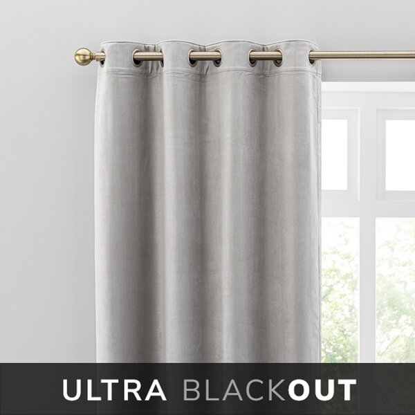 Isla Ultra Blackout Eyelet Curtains Chateau Grey