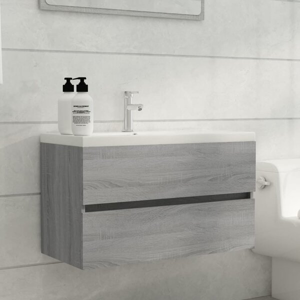 Sink Cabinet Grey Sonoma 80x38.5x45 cm Engineered Wood