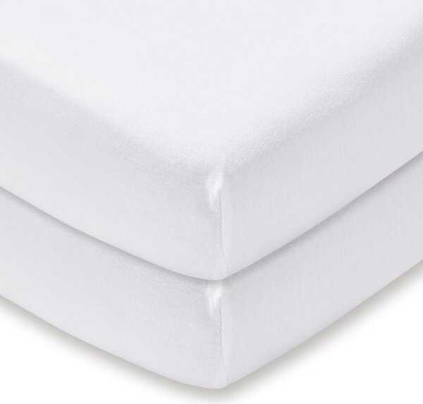 Pack of 2 100% Cotton Jersey Fitted Sheets