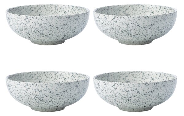 Set of 4 Maxwell & Williams Caviar Speckle 11cm Coupe Bowls White