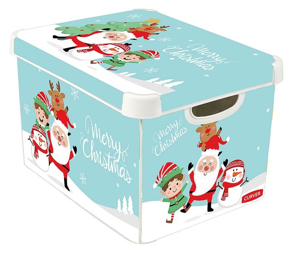 Curver Stockholm Santa & Friends Christmas Deco Storage Box - Multi Colour 22L