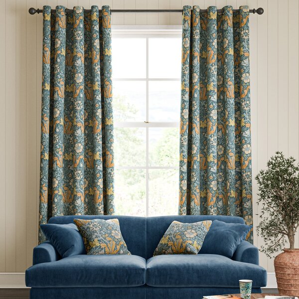 William Morris Compton Velvet Made To Measure Curtains Bluebird