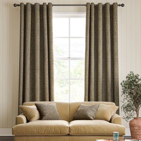 William Morris Acorn Velvet Made To Measure Curtains Truffle