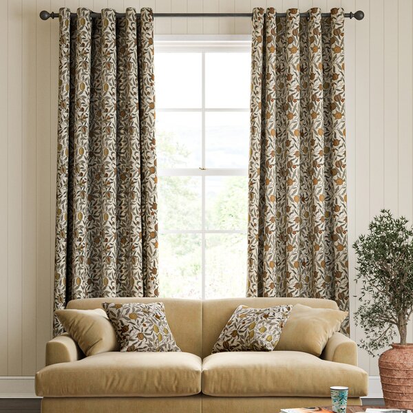 William Morris Fruit Made To Measure Curtains Flax