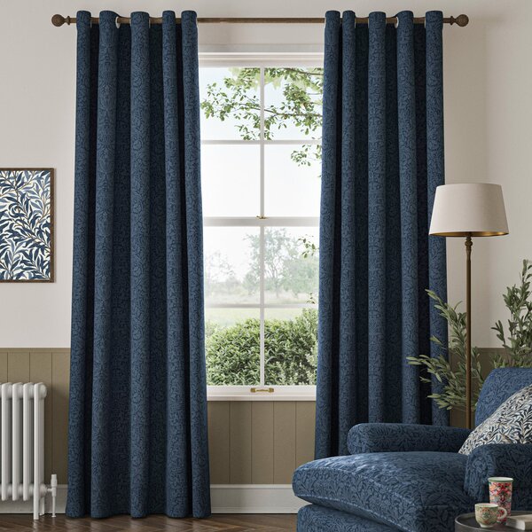 William Morris Acorn Velvet Made To Measure Curtains Midnight