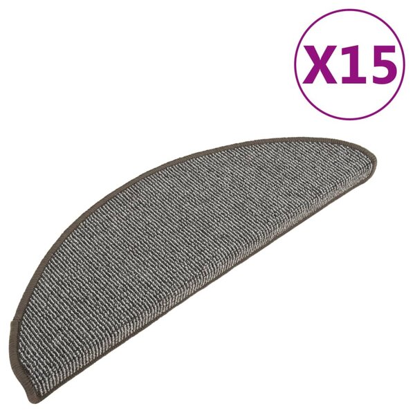 Carpet Stair Treads 15 pcs Grey 65x21x4 cm