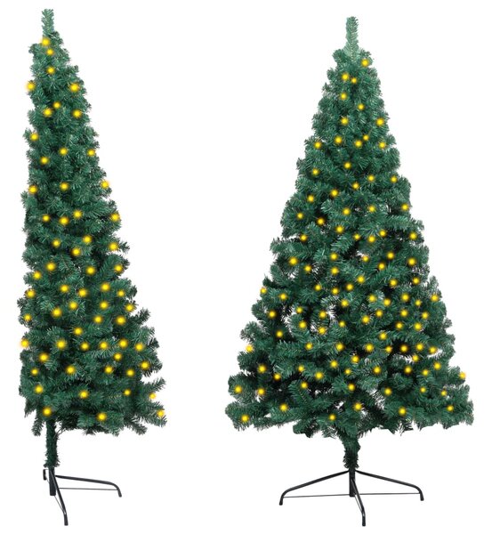 Artificial Half Pre-lit Christmas Tree with Stand Green 150 cm PVC