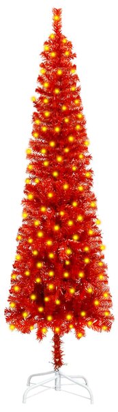 Slim Christmas Tree with LEDs Red 120 cm